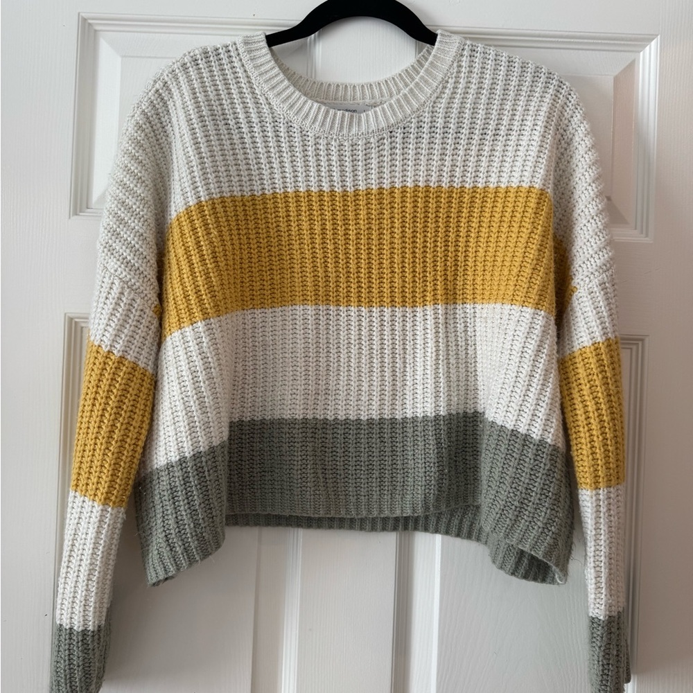 moon & madison Striped Chunky Cropped Knit Sweater